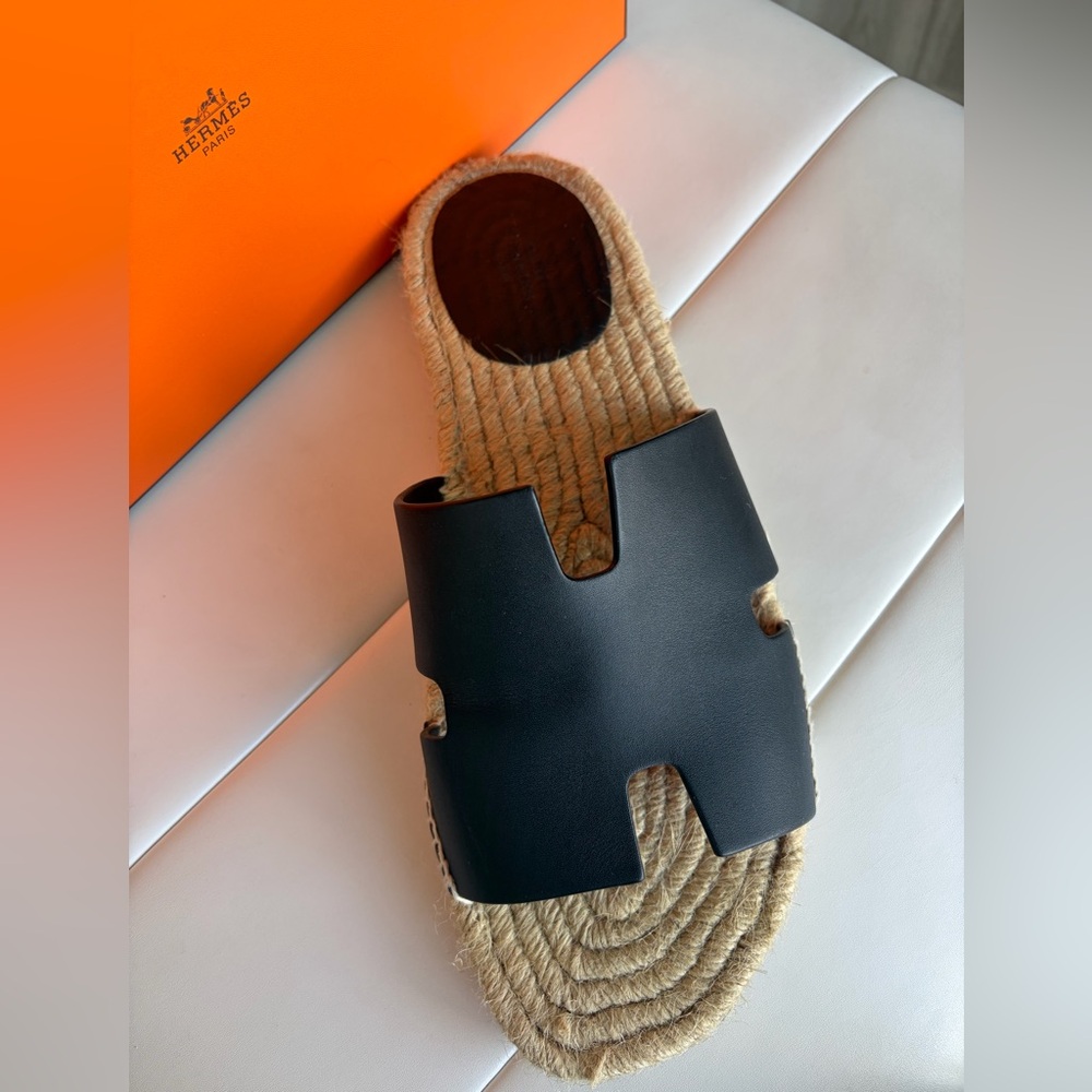 Hermès Antigua Black  Espadrille Sandals EU 43 (Run Small) | Box & Dust Bags - Picture 14 of 14